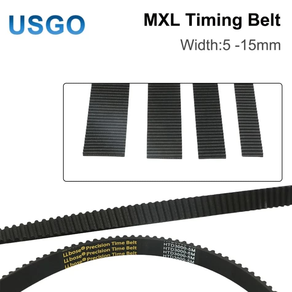 USGO MXL Cinghia dentata aperta Cinghie di trasmissione in gomma con fibra di vetro Larghezza 5 mm per macchina per incisione laser CO2