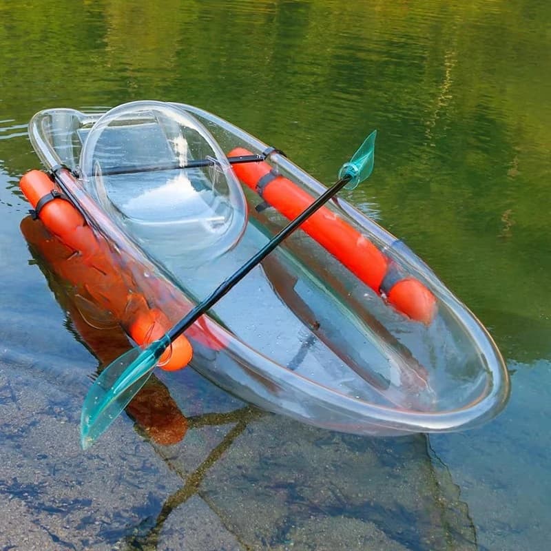 Kayak trasparente portatile con canoa da pesca per kayak in cristallo con fondo in vetro per computer da paddle