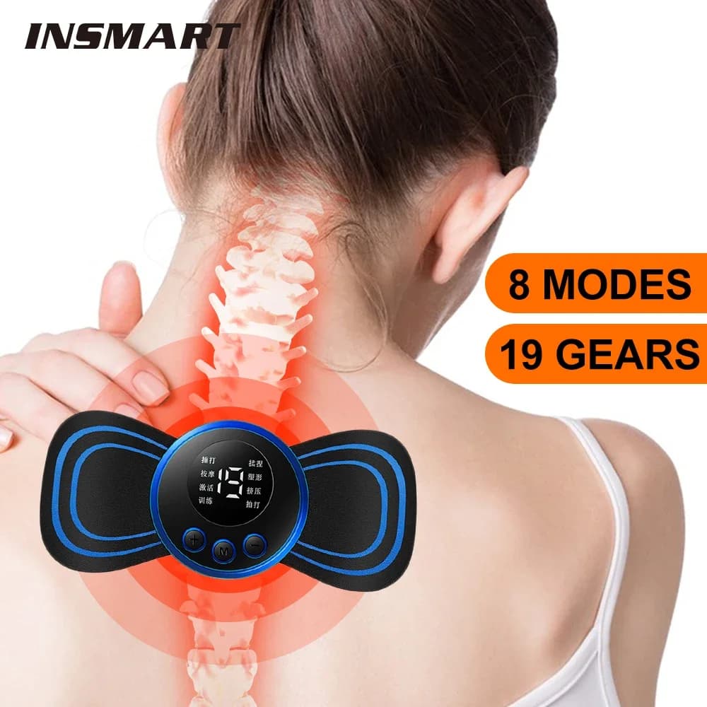 Massage for neck Mini electric massage for neck EMS Patch for back cervical vertebra massage 8 modes Relieve muscle fatigue relaxation Tools