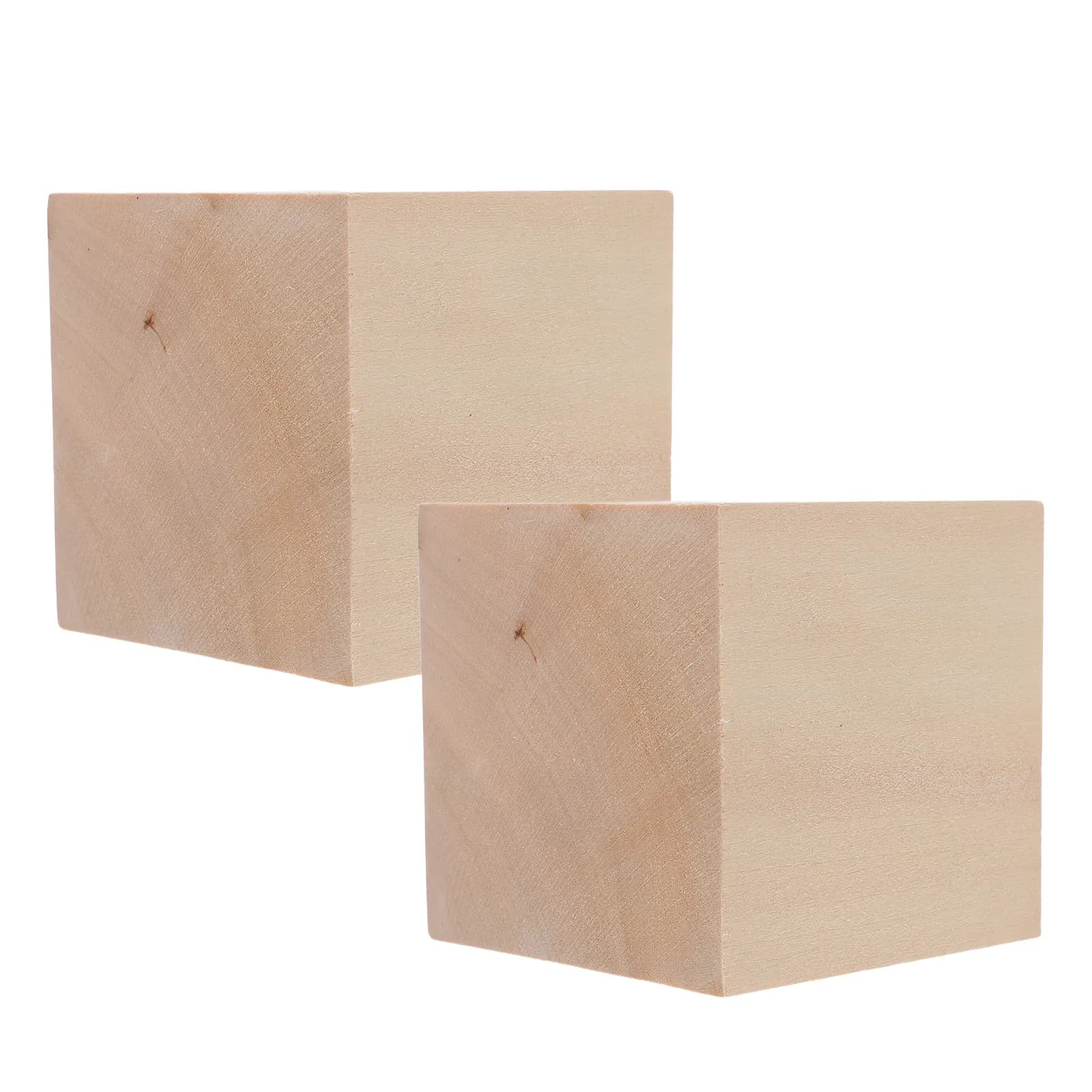 2 Pezzi Blocchi di Legno di Tiglio Grezzo per Intaglio, Fai da Te e Artigianato, Blocchi di Legno Morbido 3x3x3 per Principianti ed Esperti