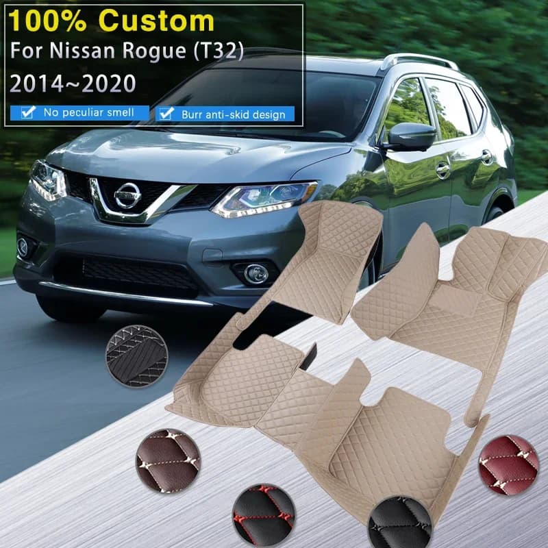 Tappetini auto 3D per Nissan Rogue X-Trail X Trail T32 2014 ~ 2020 Tappeti Tappeti in pelle Tappetino Tappeti Accessori interni auto 2