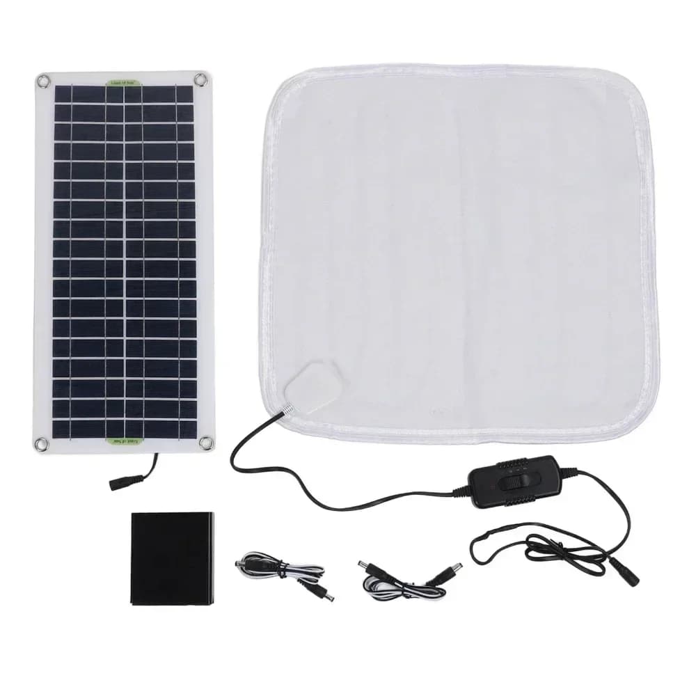 Coperta riscaldante elettrica a energia solare per animali domestici invernali Tappetino caldo Protable Cat Dog Bed Warmer Tappetino riscaldante Pannello a energia solare 12V 50W
