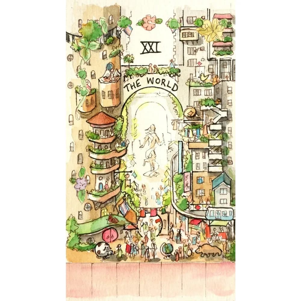 The Housing Tarot Deck 12 * 7 cm 78 carte dei tarocchi giornaliere stampate su cartoncino 350GSM confezionato in scatola rigida con bordi dorati verdi