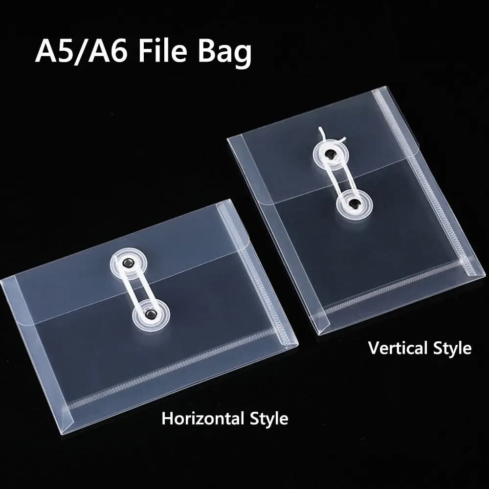 High Quality A5/A6 File Folder Transparent Waterproof File Bag Plastic Stationery Bag Gift