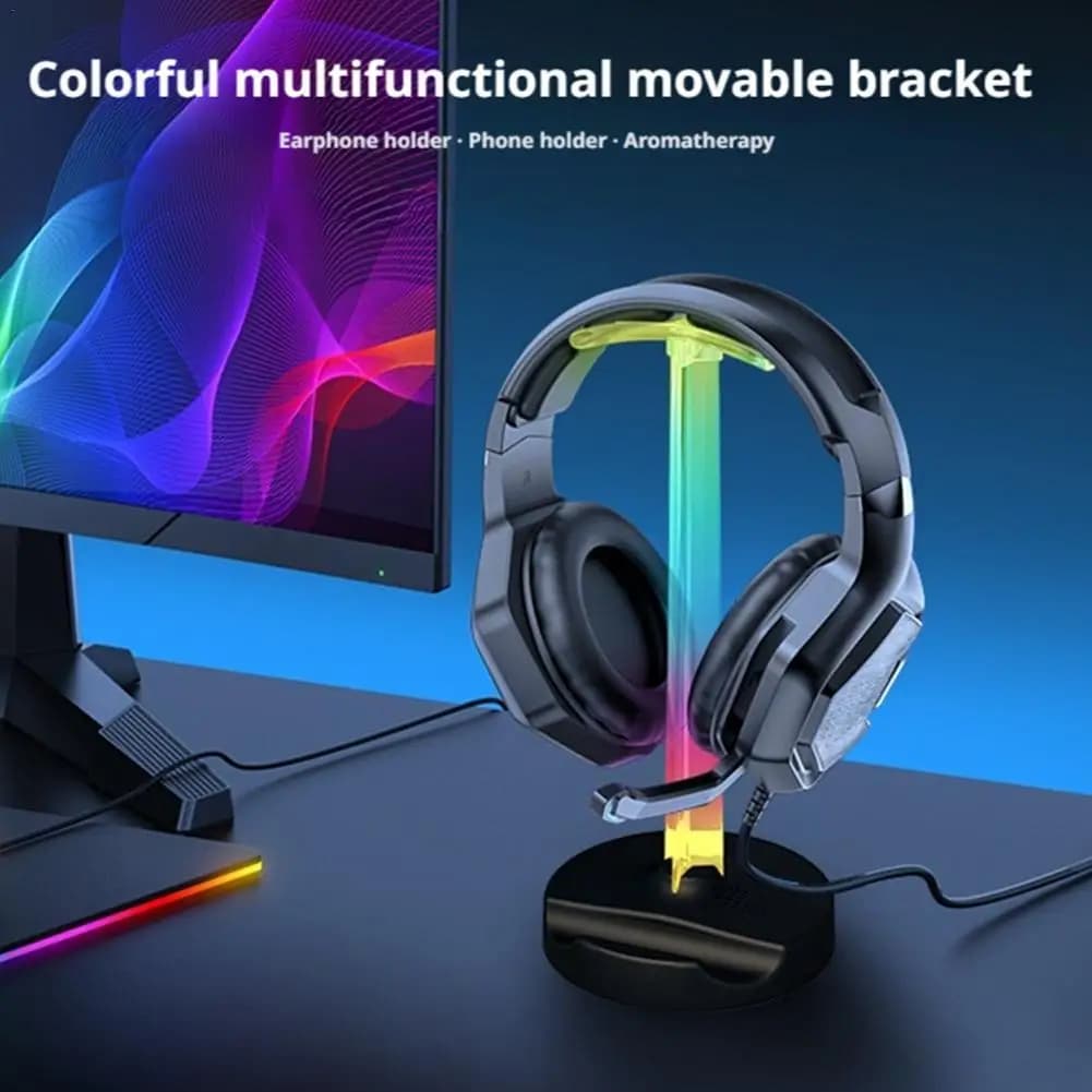Per supporto per cuffie RGB Pick up del suono Luce d'atmosfera Computer Desktop Sala sportiva Camera da letto Supporto per cuffie RGB