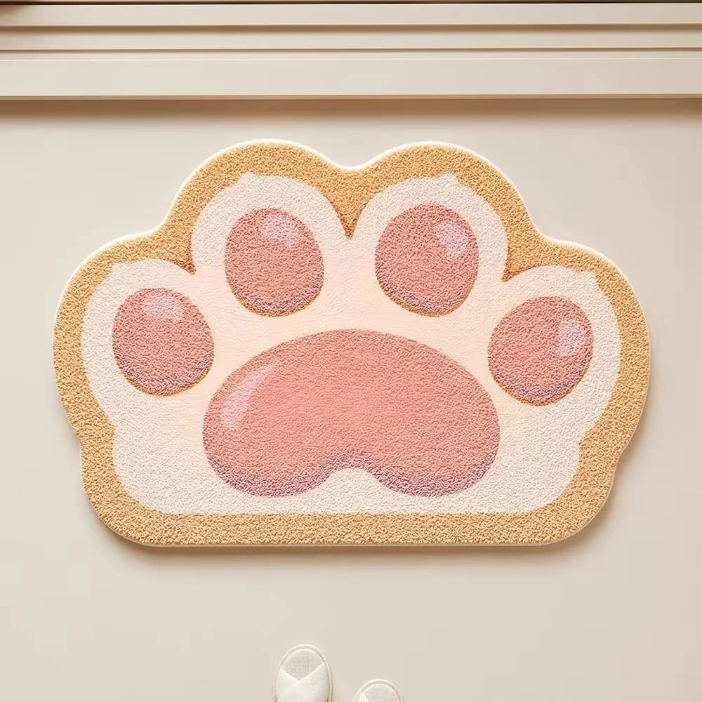 Vikamara Cute cat shape bath mat cartoon, a mat with water absorption function, an anti-slip home decoration Carpe