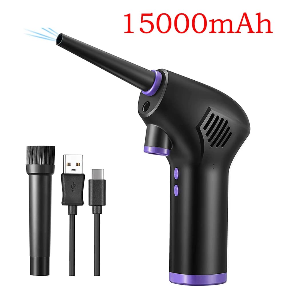 Pulitore per tastiera elettrico portatile di grande capacità senza fili Spolverino per aria compressa ricaricabile 15000mAH Soffiatore per polvere