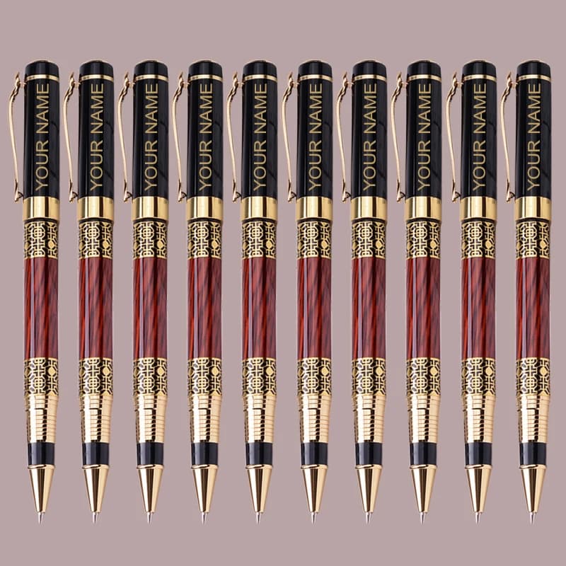 10 pezzi Personalizza testo dorato Penna gel Forniture scolastiche Negozio di cancelleria Stazionario Metallo Accessori per ufficio di lusso Scrittura giapponese