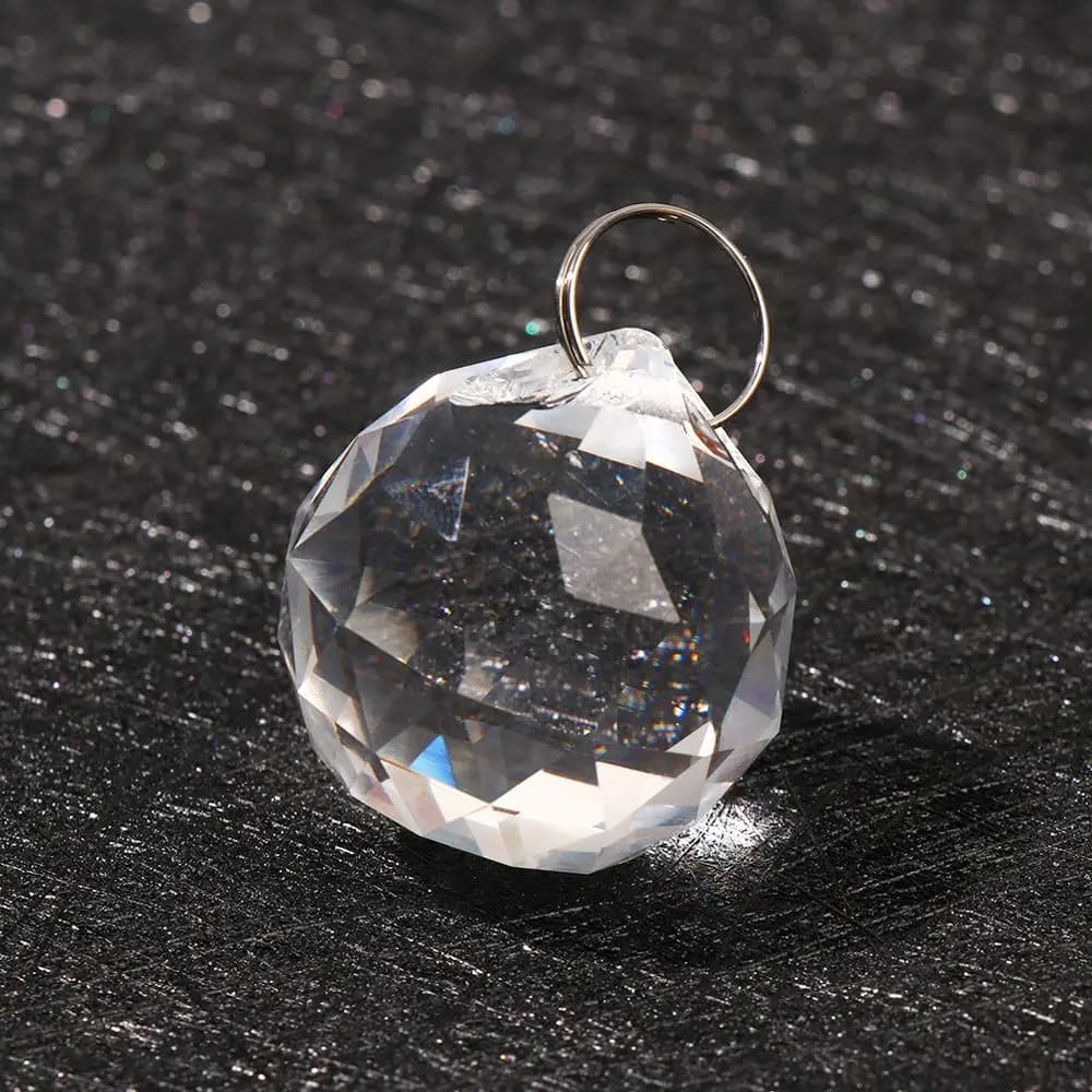 5pcs Lighting Ornament Hanging Clear Faceted Crystal Ball Pendant
