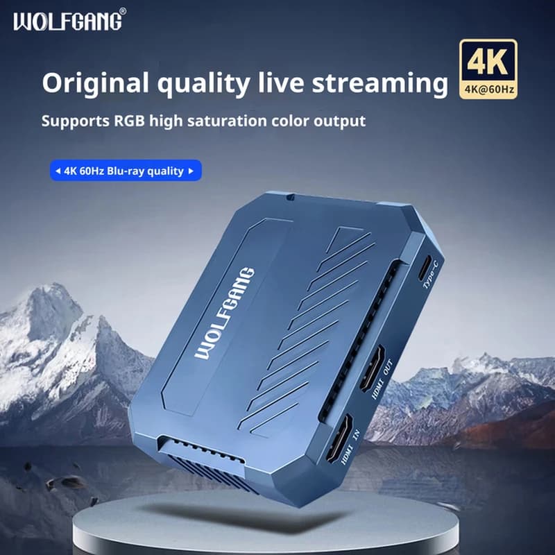 Wolfgang Capture Card WVD09 HDMI for DSLR and Mirrorless Cameras E-commerce Live Streaming Capture Box HD Game Streaming