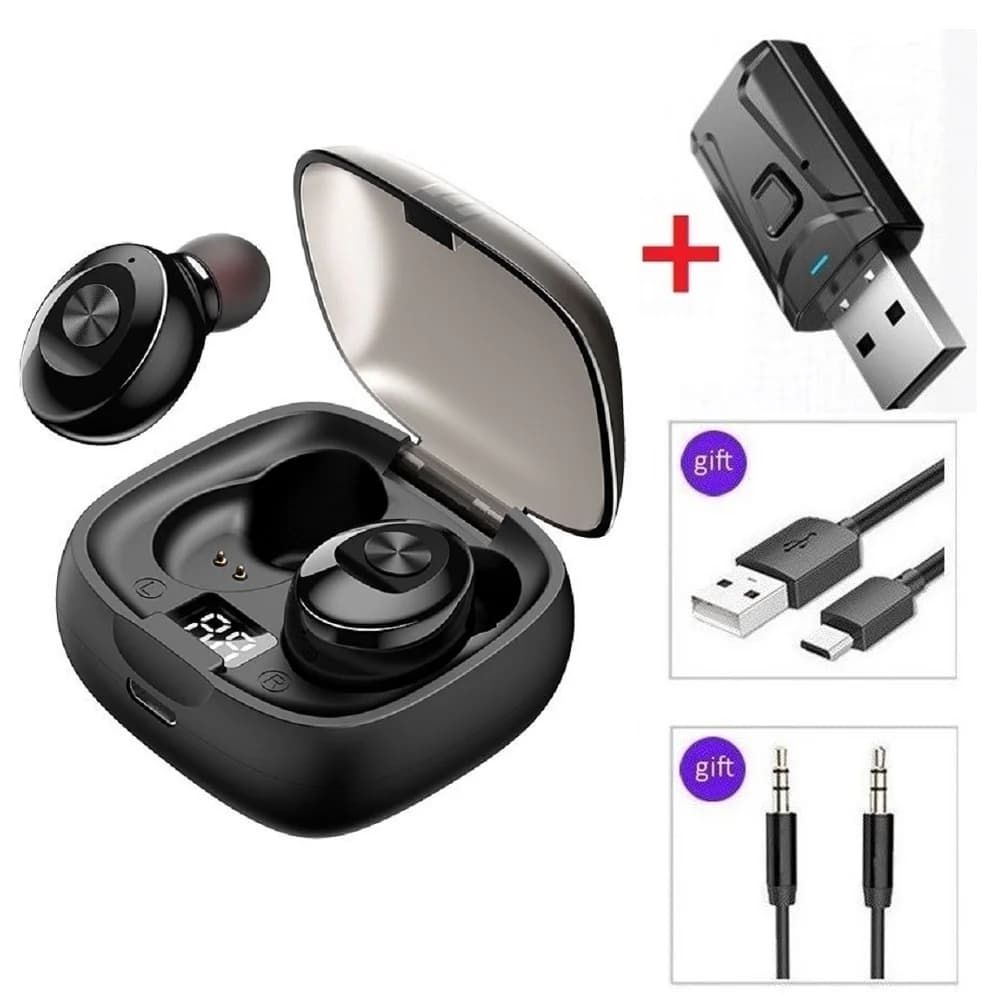 Auricolari wireless TWS Sport Auricolari Bluetooth impermeabili Adattatore TV USB Uso per TV Sport con microfono Touch Control Auricolare TWS A6