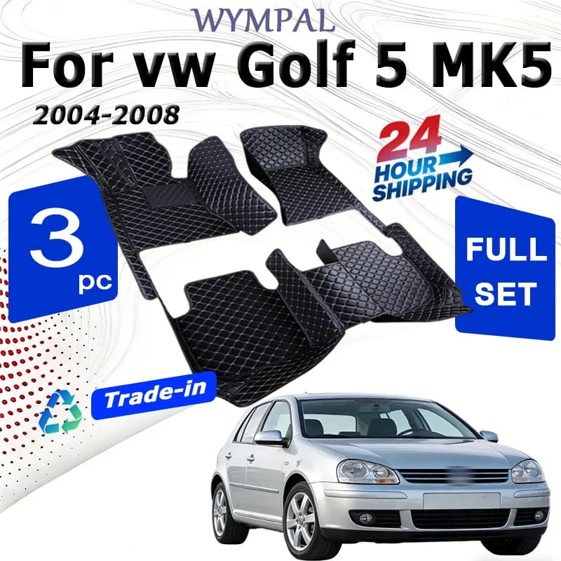 Car Mats For Volkswagen VW Golf 5 MK5 2008 2007 2006 2005 2004 Carpets Foot Reliefs Accessories Interior Spare Parts