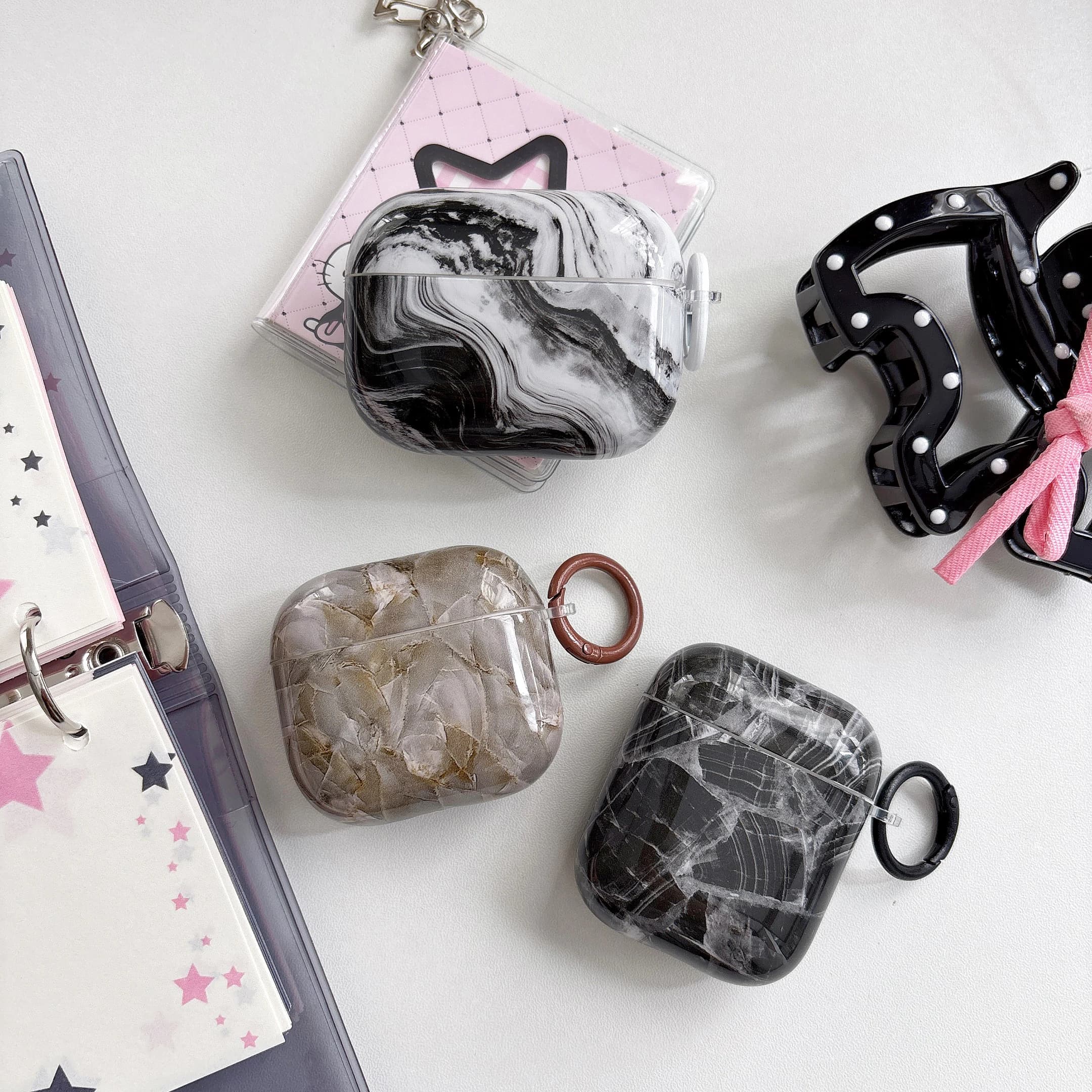 Creative Personality Marble Texture Lnk Wash Pattern Protective Earphone Case Cover Case For AirPods 1 2 3 4 Pro Pro2 Pro3