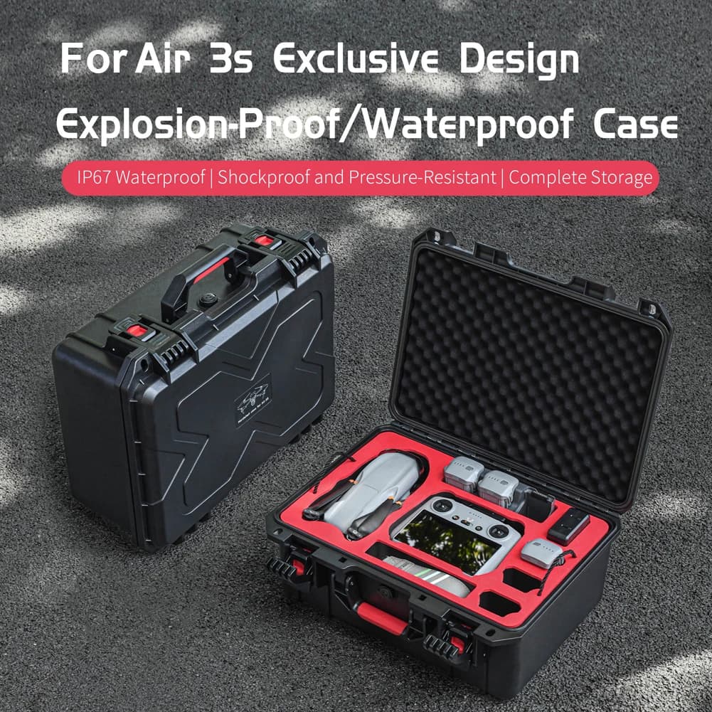 Deflagrant box for DJI Air 3S/Air 3 Drone RC2/RC N3 Hard Case Protective Case Waterproof Case for drones