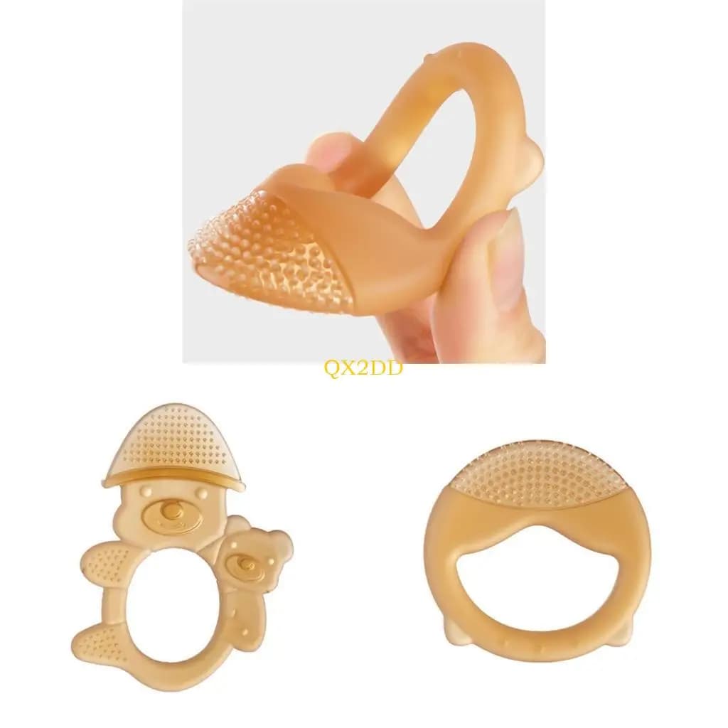 QX2D Giocattolo per dentizione del bambino Massaggiagengive in silicone facile da pulire Massaggiatore delicato per Il in
