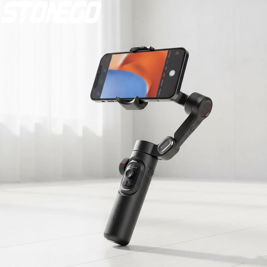 Stabilizzatore Gimbal Portatile a 3 Assi per Cellulari, Bastone Selfie Anti-Vibrazione con Tracciamento del Volto e Riprese Bilanciate