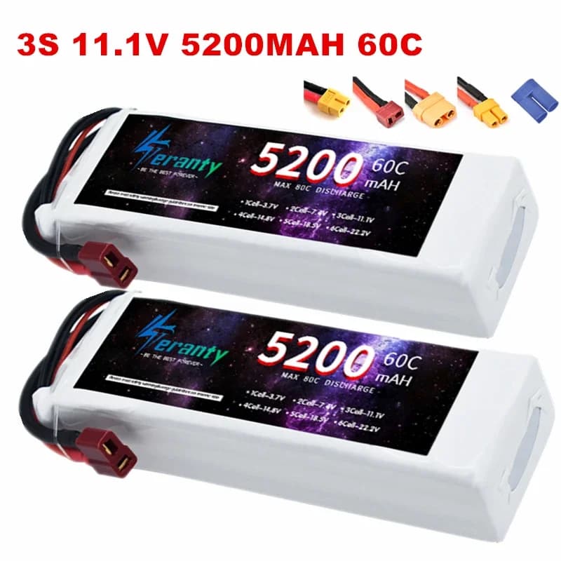 Batteria Lipo 3S 11.1V 5200mah 60C per RC Auto Quadcopter Drone Aereo Elicottero Con XT60 Deans T XT90 EC5 11.1V Batteria