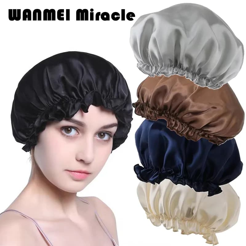 1 pz Raso di Seta Cofano Premium Fascia Elastica Perdita di Capelli Sonno Doccia Impermeabile Cura Dei Capelli Cappello Berretto Da Notte delle Donne di Moda Styling Cap