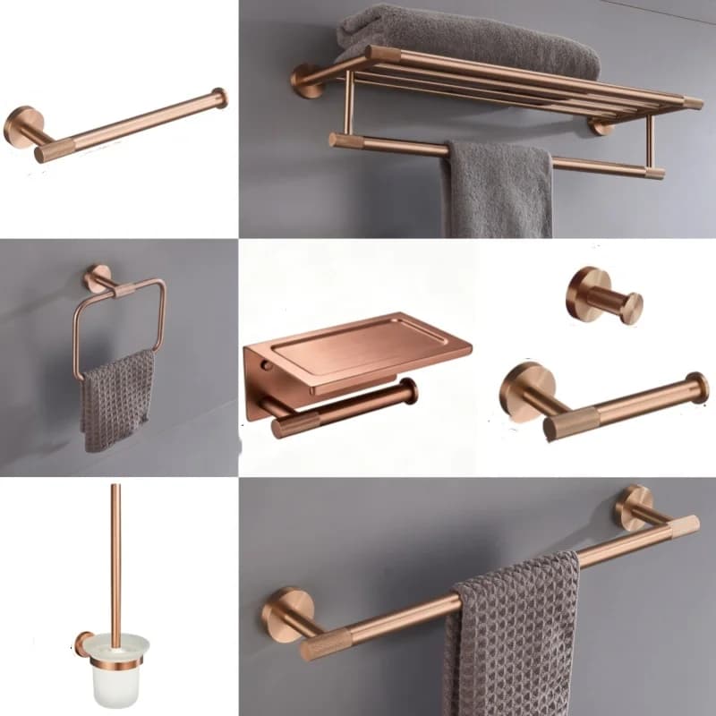 High Quality Soap Dispenser Toilet Brush Holder Toilet Paper Holder Towel Bar Rail Rack Hanger Hook Bathroom Accessories Set