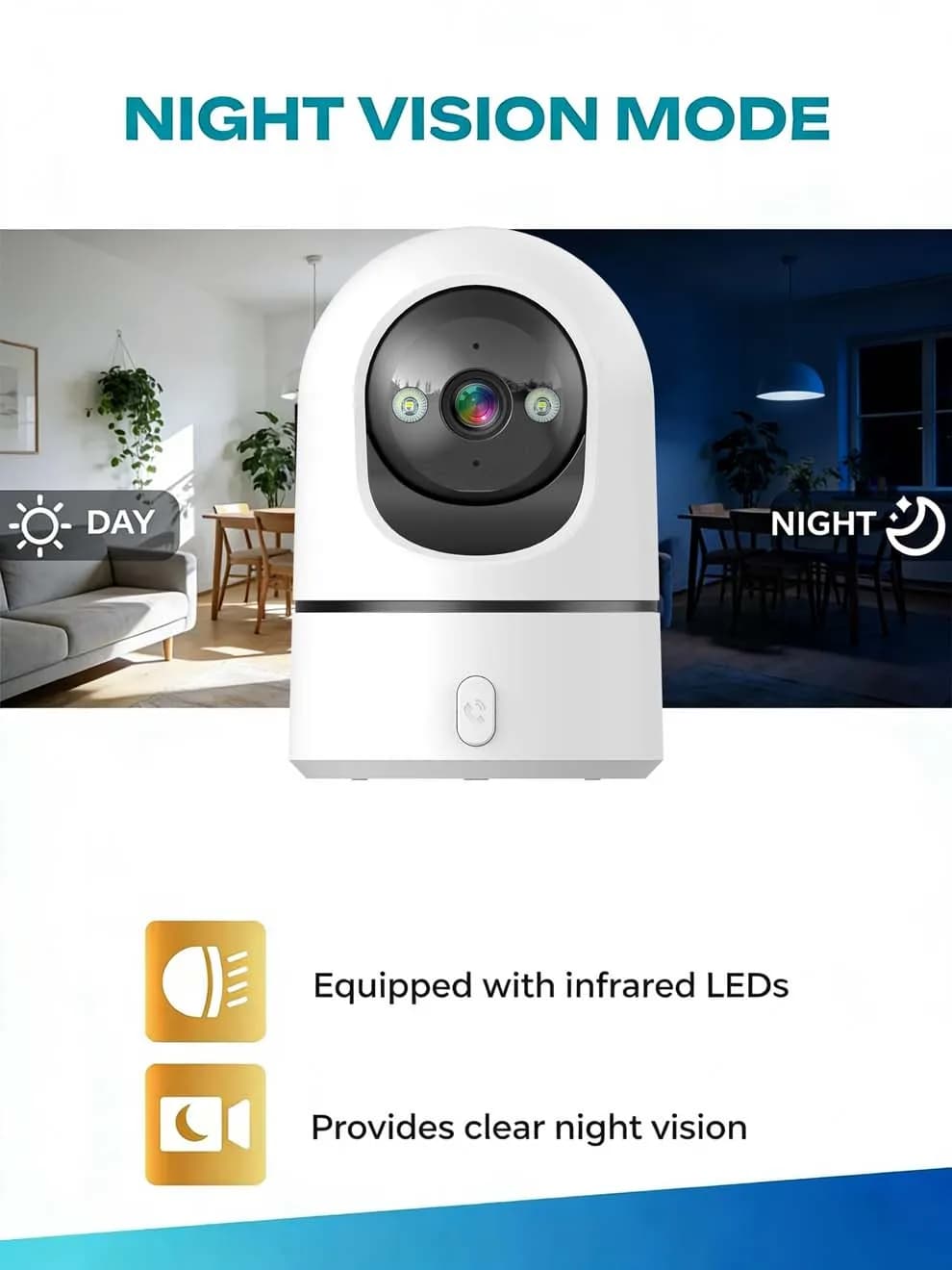 Telecamera WiFi PTZ PEGATAH 5MP 2.4G 355 ° Monitor per Bambini con Visione Notturna e Chiamata One-Touch con Tracciamento Umano per Interni