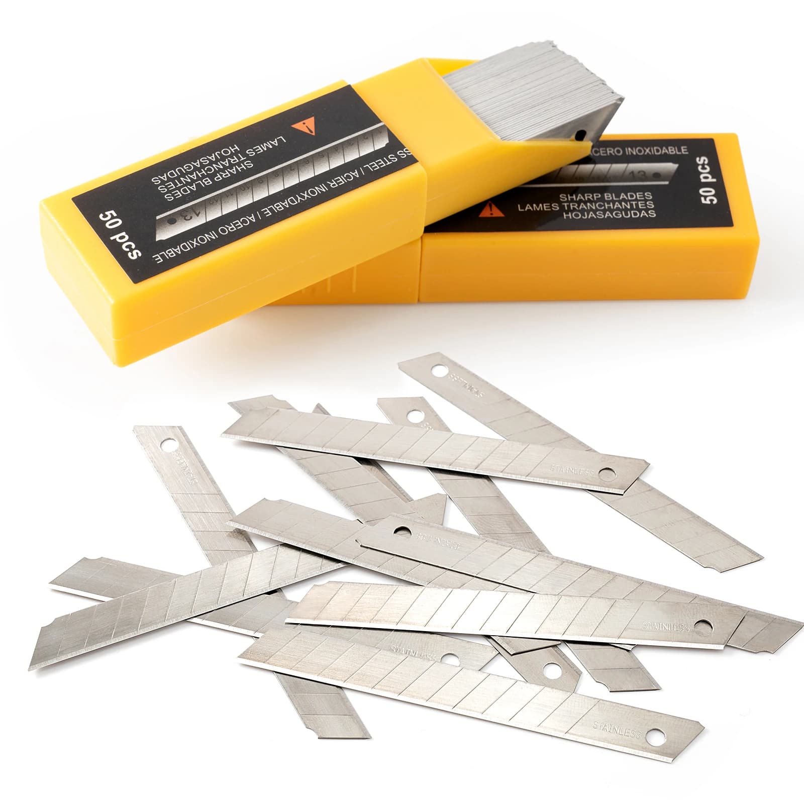 EHDIS 50 pz 9mm 60 gradi Snap-Off Art coltello in acciaio inox lama di ricambio ricariche auto vinile pellicola adesivo carta strumento di taglio