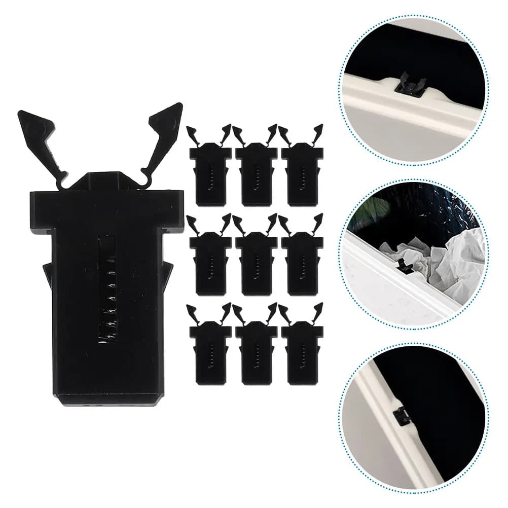 10 pezzi di ricambio per pattumiera, fibbie, morsetto a pressione, chiusura per serrature del coperchio del secchio, bidoni della spazzatura, clip per rifiuti domestici, riparazione della chiusura