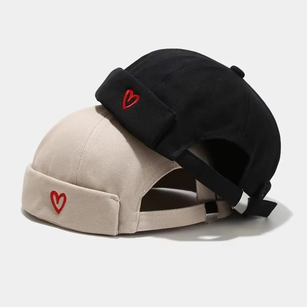 New Heart Love Label Docker Cap Cappelli a cuffia regolabili in cotone Cappello da padrone di casa Hip Hop per uomo e donna