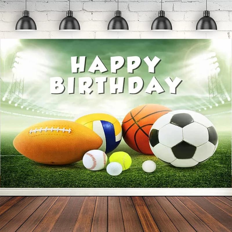Photo background Basketball Football Football Tennis Boy Boy Birthday Party Decor Poster Background Banner Photos