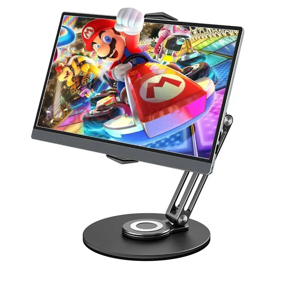 Supporto per monitor portatile Riser da tavolo con supporto VESA rotante a 360 gradi in lega di alluminio per schermo di espansione da gioco da 9-18,5 pollici