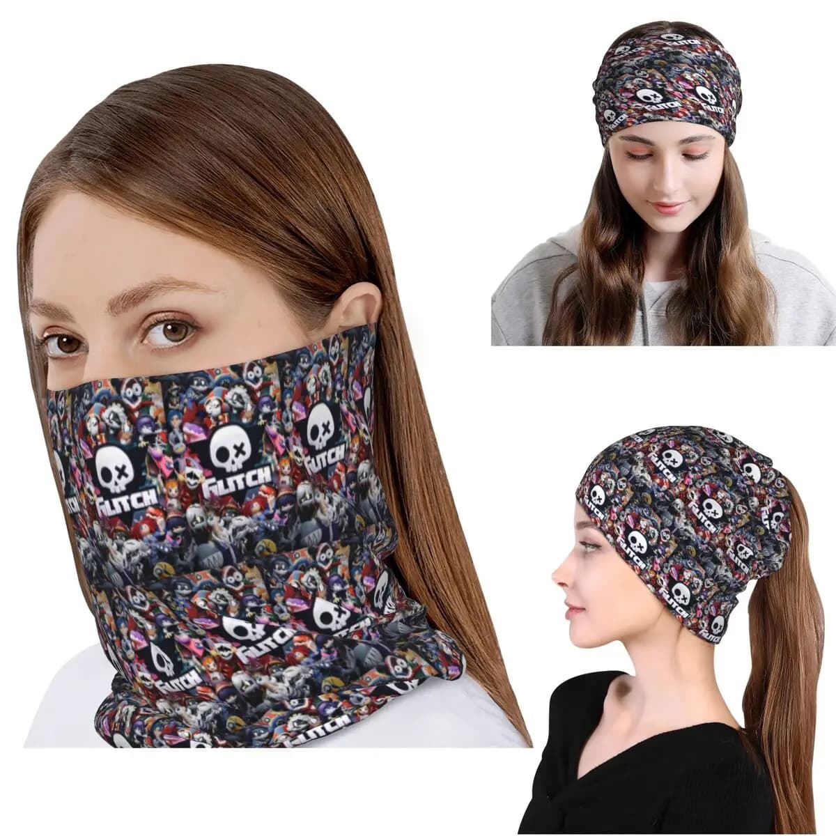Chibis Murder Drones Uzi Doorman Fuzzy Bandana Neck Gaiter Mask Sciarpa Maschera multiuso per il viso Cappello Beanie per uomo donna adulto