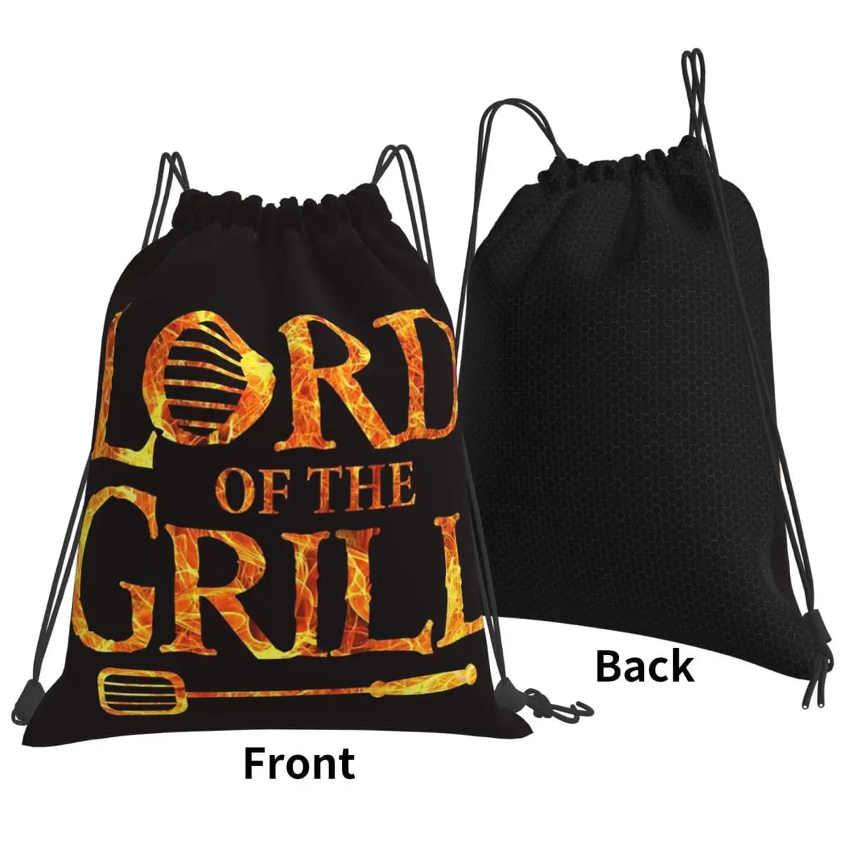 Lord Of The Grill, Zaini da chef per barbecue, borse casual con coulisse, borse sportive, borse per libri, per uomo, donna, studenti