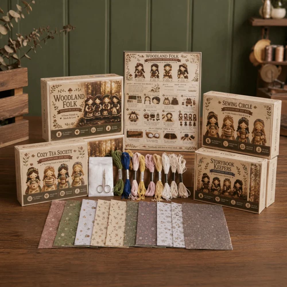 Pre-cut Fabric Handmade Patchwork DIY Kit with Guidance Beginner-friendly Patchwork Sewing Set Cotton-filled Decorative