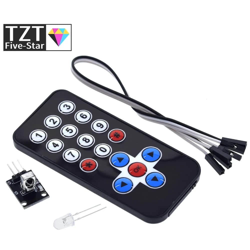 TZT 1/3Set Modulo di Controllo Remoto A Infrarossi Modulo Ricevitore IR Senza Fili Kit FAI DA TE HX1838 per Arduino Raspberry Pi