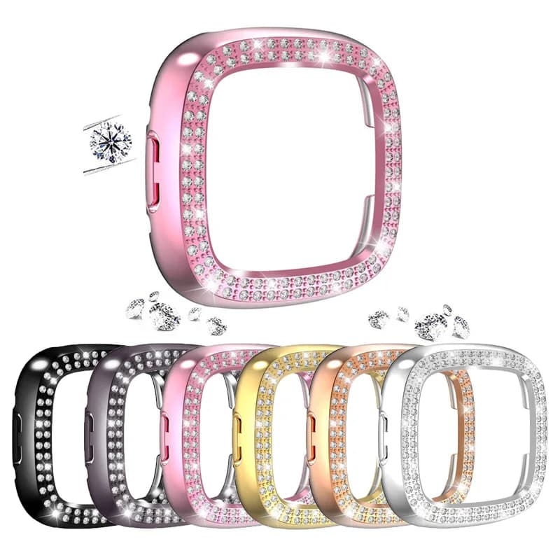 Protective PC Case for Fitbit Versa 4, Anti-fall Cover with Smartwatch Fitbit Sense 2 and Versa 4 Diamonds