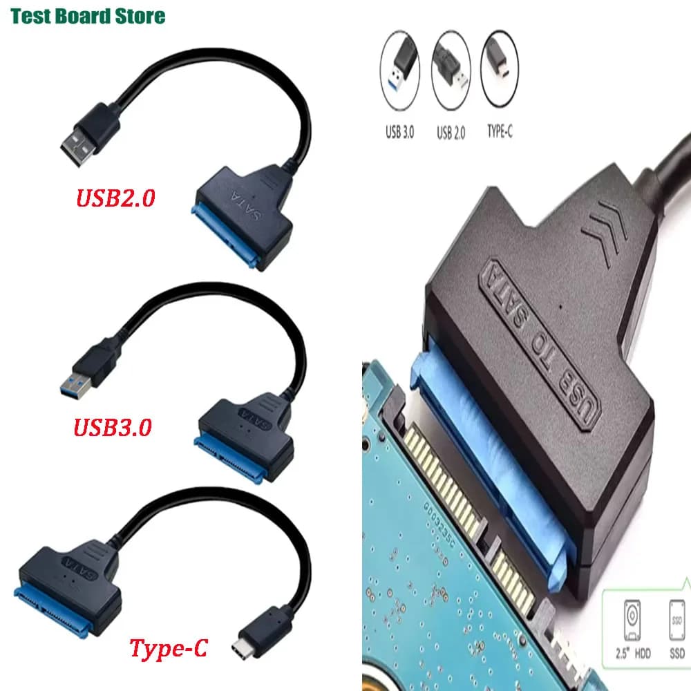 1 pz cavo SATA a USB 3.0/2.0/tipo C fino a 6 Gbps per disco rigido SSD HDD esterno da 2,5 pollici adattatore SATA 3 22 pin