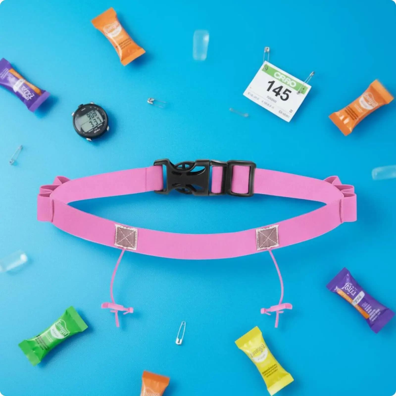 Universal Fit Running Belt Reflective Race Number Bib Holder Sports Equipment for Triathlon Marathon Competition