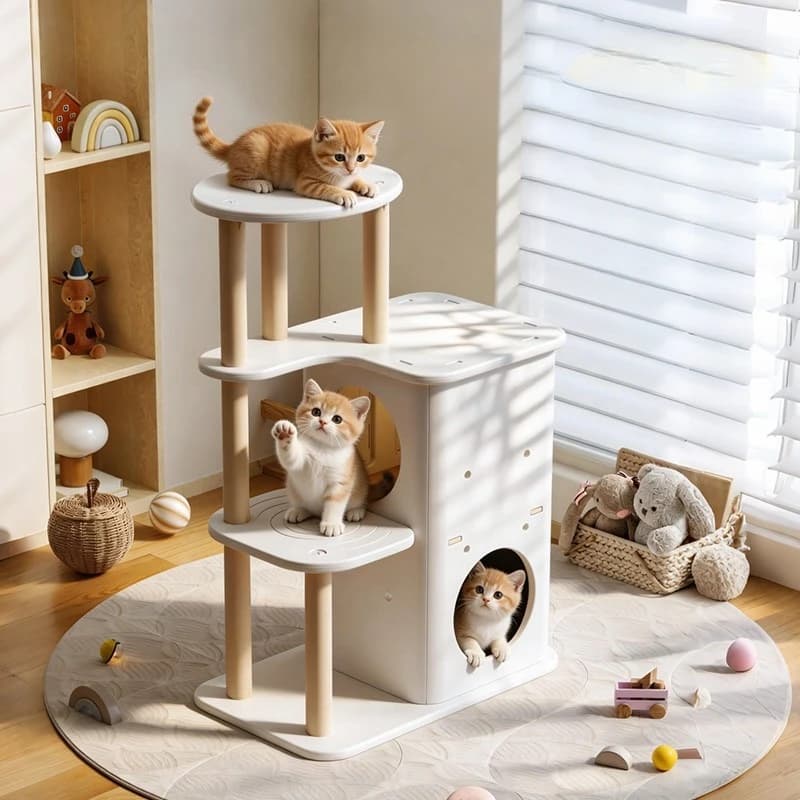 Scratcher Mat Cat Tower Indoor Condo Shelves Hiding House Supplies Cat Tower Accessories Post Rascador De Gatos Things For Cats