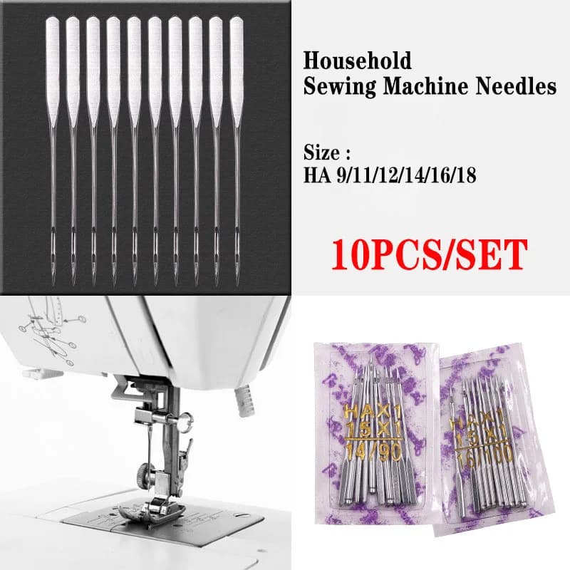 Kit di aghi per macchina da cucire per uso domestico da 10 pezzi punto normale universale per accessori per macchine da cucire Brother Janome Singer vecchio tipo