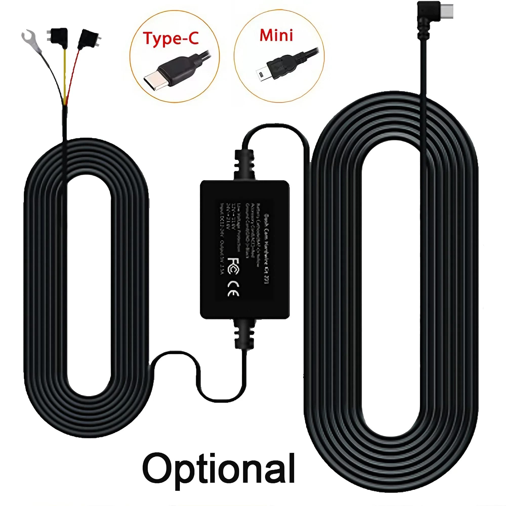 Dash Cam Car Hardwire kit Fuse Set 8pcs for 24 Hours Parking Monitor Recorder USB C/Mini Port Car DVR Charger 12V- 24V To 5V