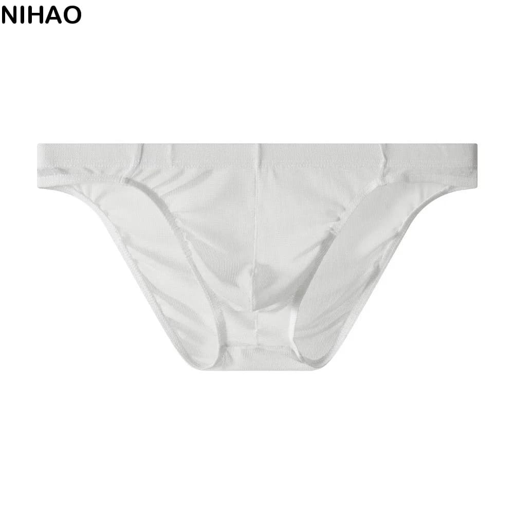 Fashion Lingerie Men Mesh Triangle Panties Breathable Transparent Men Thin Briefs Comfortable Low Waist Underwear for Men Gifts