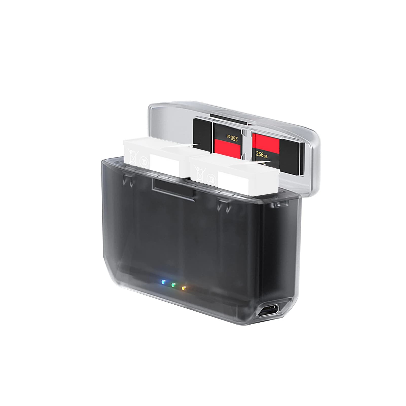 AMagisn Case for Batteries with Double Slots for Action Camera, Battery Box Compatible with Action 5/4/3
