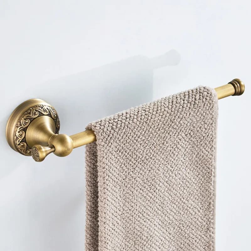 Accessori Bagno: Porta Carta Igienica a Parete in Ottone Anticato, Anello Porta Asciugamani, Gancio Appendiabiti - Ferramenta per Bagno
