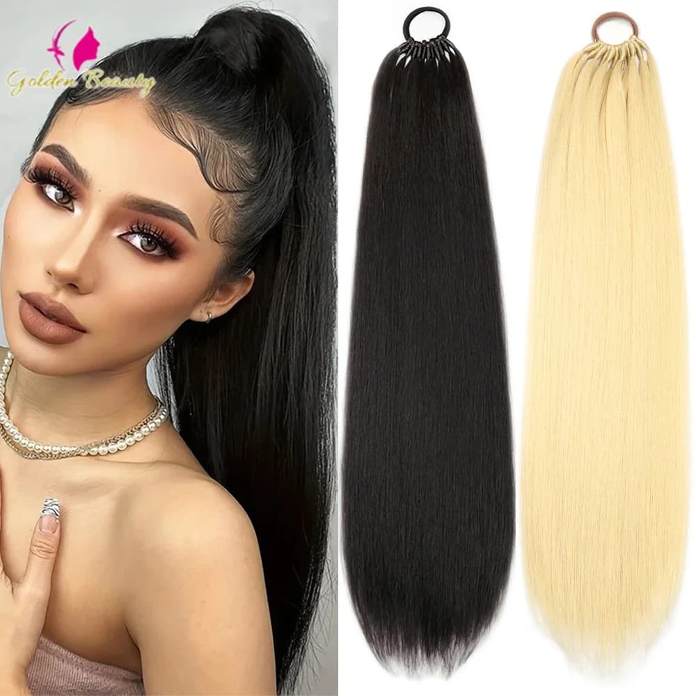 Extension per capelli a coda di cavallo sintetica Freedress Wholesale, lunghezza 32 pollici, effetto capelli umani brasiliani.
