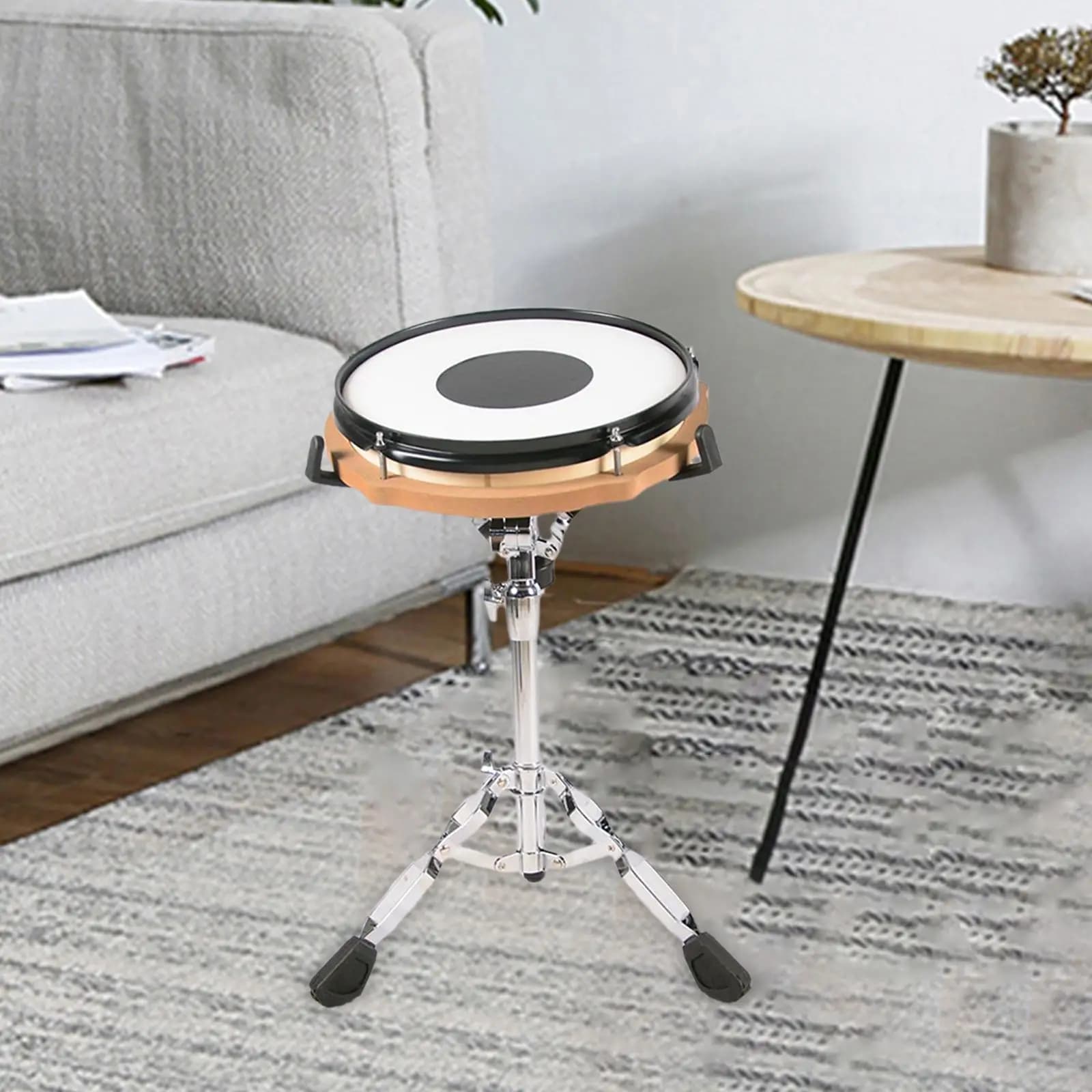 Pad per Batteria da Pratica con Supporto Regolabile per Rullante, Accessorio per Percussioni per Principianti, Bambini e Adulti