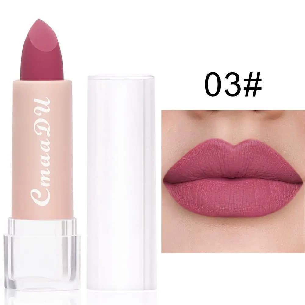 Fashion Long-lasting Matte Lipstick Waterproof Not Fading Velvet Lipsticks Non-stick Cup Nude Matte Lipstick Ladies