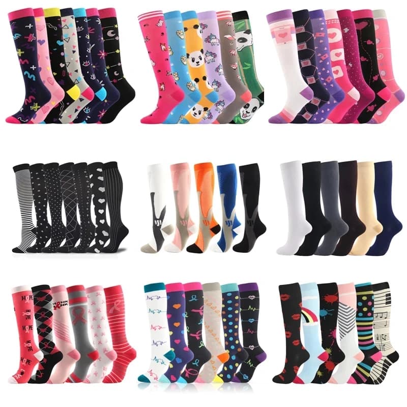 Combination Compression Socks Varicose Veins Pregnancy Sports Socks Outdoor Running Hiking Mountain Climbing Rugby Elastic Socks