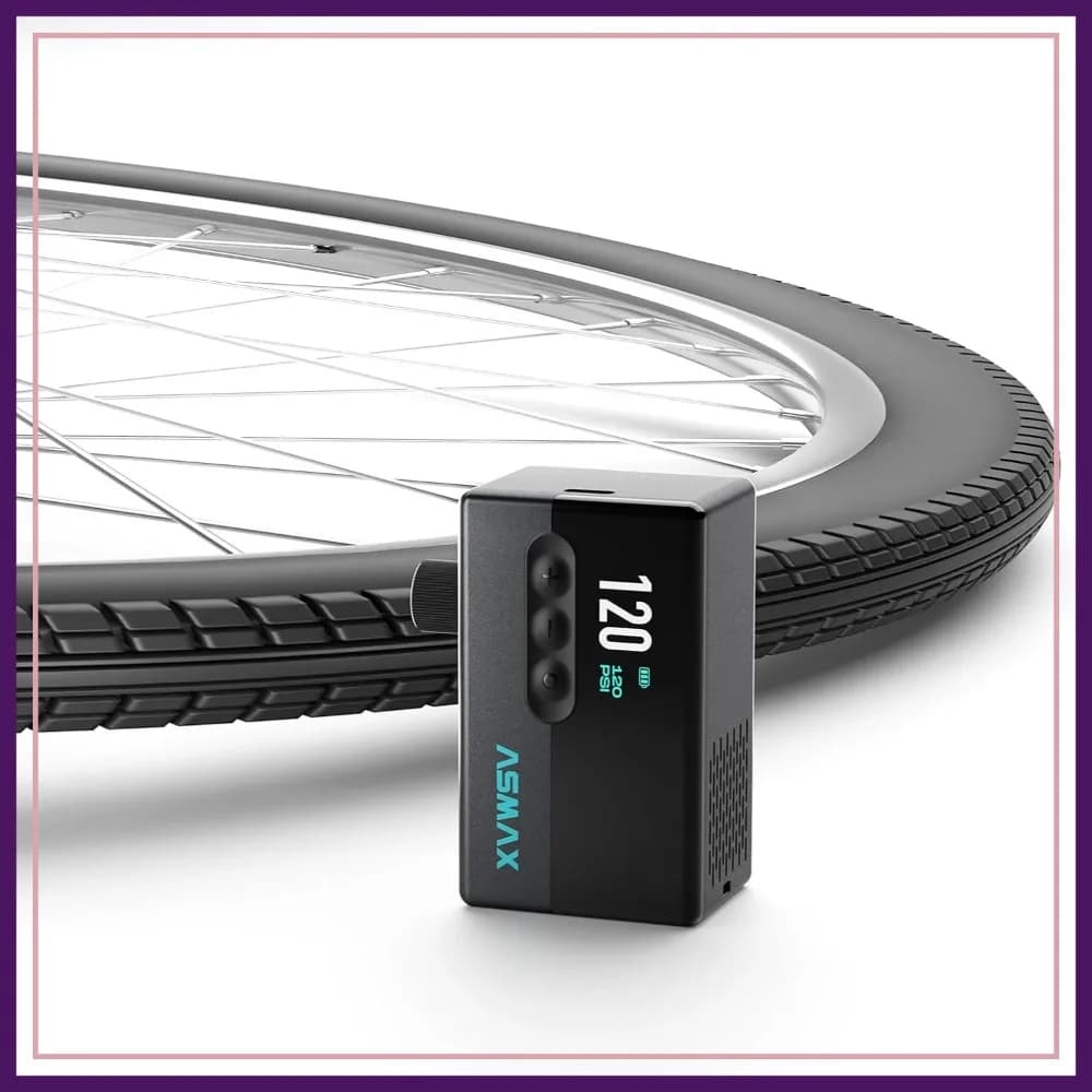Pompa Elettrica per Bicicletta a Gonfiaggio Rapido 16s con Manometro, Pompa Portatile 120PSI per Bici da Strada, MTB, E-Bike