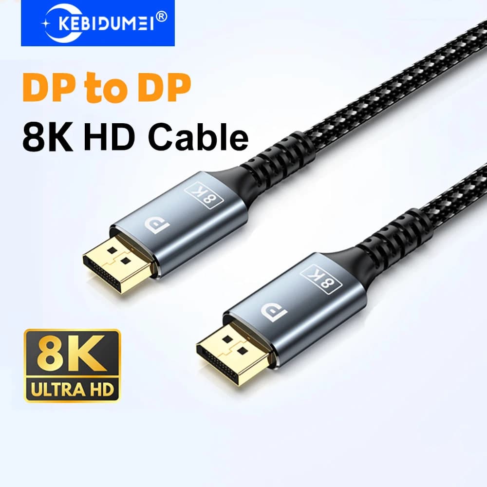 Cavo DP 8K 32,4 Gbps Cavo DisplayPort 8K60Hz Cavo porta display 3D Cavo DP2.1 4K144Hz per PC TV Proiettore Cavo audio video