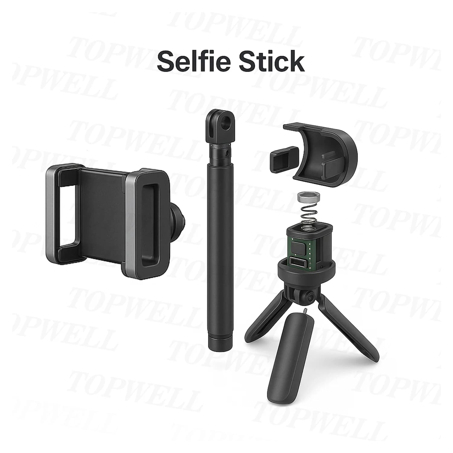 Servizio di progettazione industriale con selfie stick personalizzato Topwell che copre il concetto di aspetto creativo Struttura meccanica Ingegneria R&D