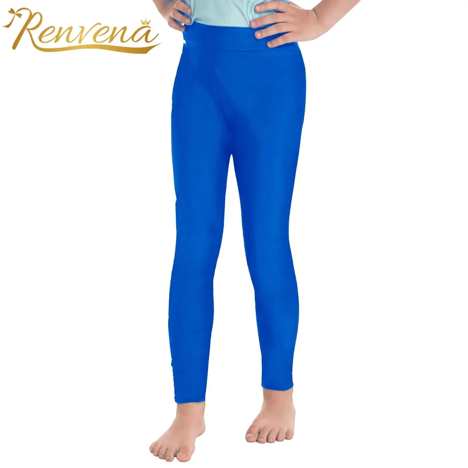 Leggings per bambini per ragazze Collant elastici in vita tinta unita per ballare Balletto Ginnastica Sport Pantaloni da yoga Legging per bambini